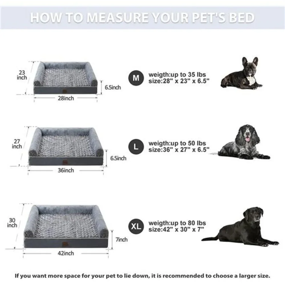 Orthopedic Beds for Large, Medium Dogs, Egg- Foam Dog Crate Bed(L(36 * 27 * 6.5)